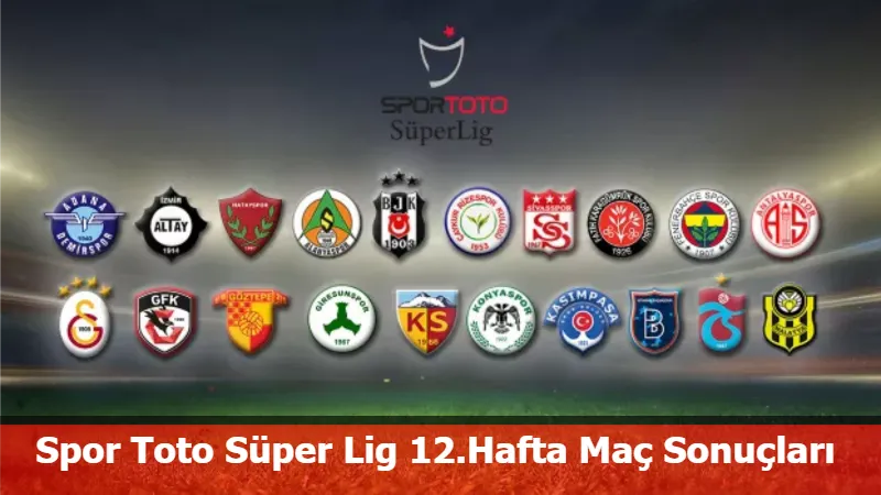 Spor Toto Süper Lig 12.Hafta Maç Sonuçları